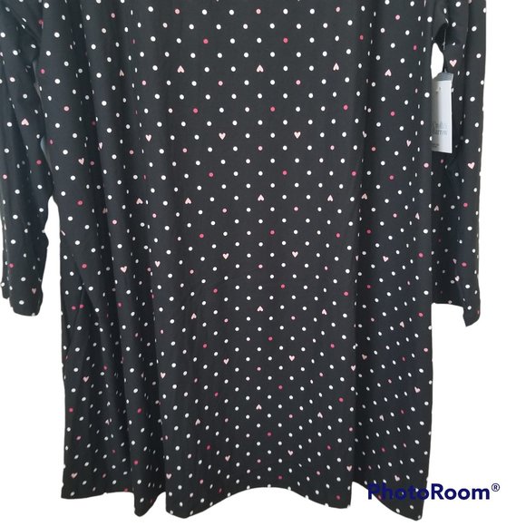 Croft & Barrow Long Sleeve Heart Henley Sleepshirt Pajamas Plus Size 3X - Picture 5 of 11